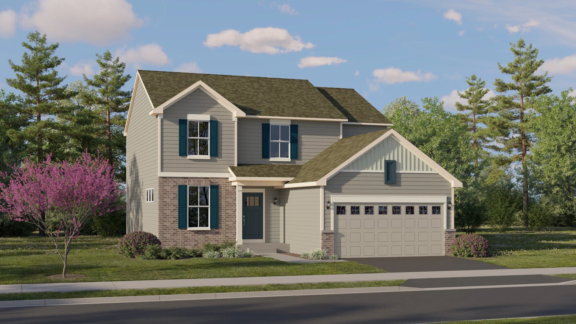 Home exterior render streetview (Ontario at 1317 Morris Way, Landmark Series)