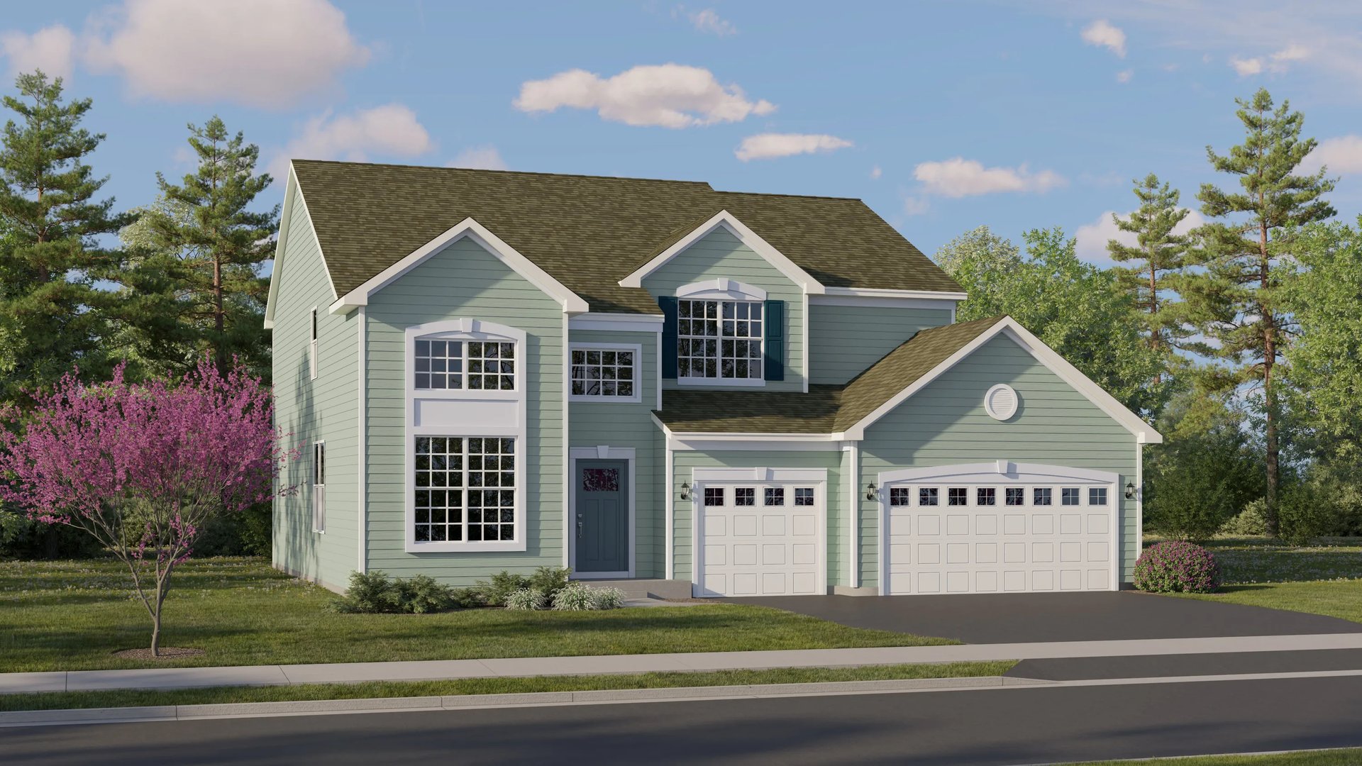 Home exterior render streetview (Raleigh at 1304 Morris Way, Landmark Series)