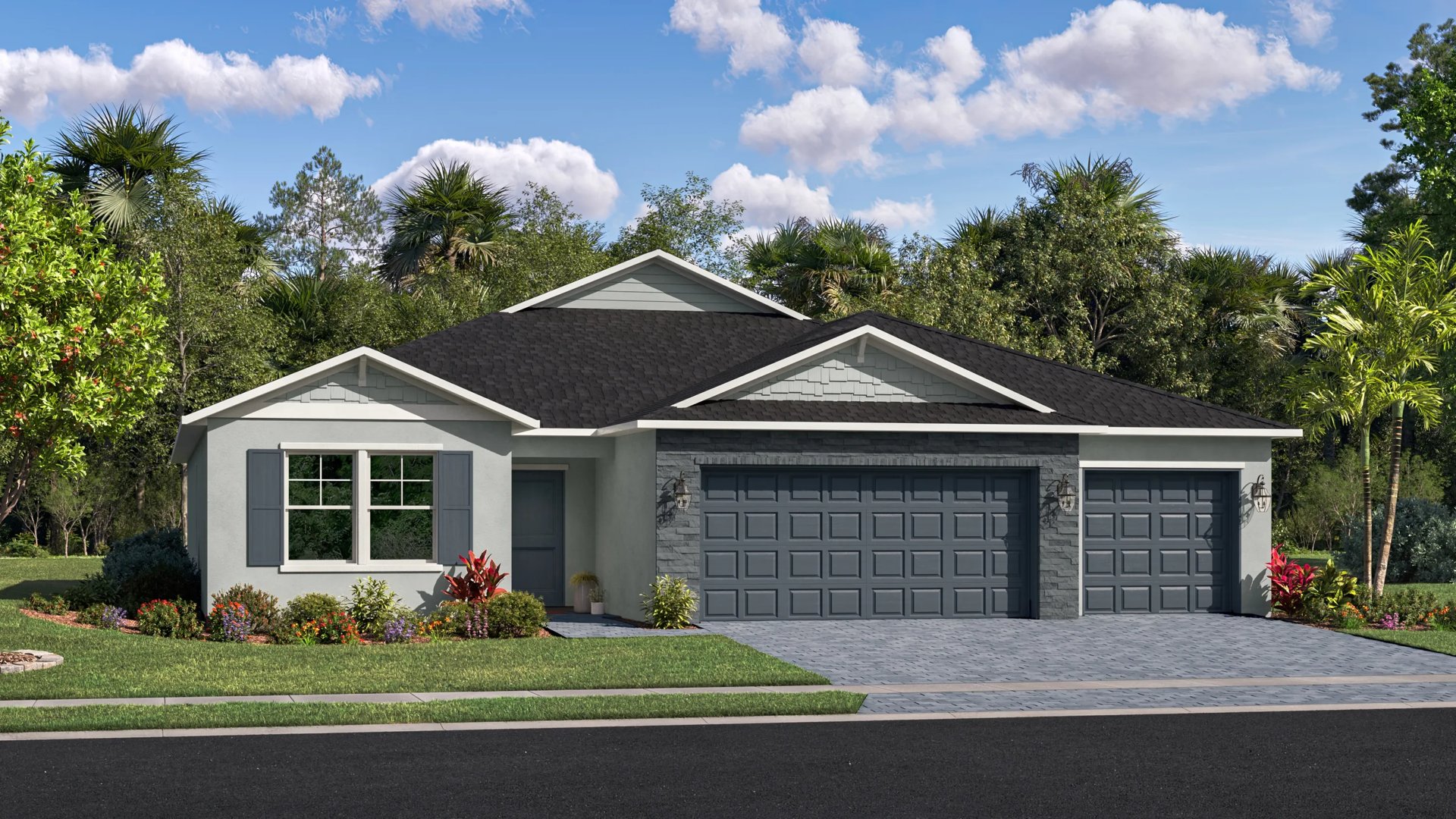 Exterior E with landscaping
