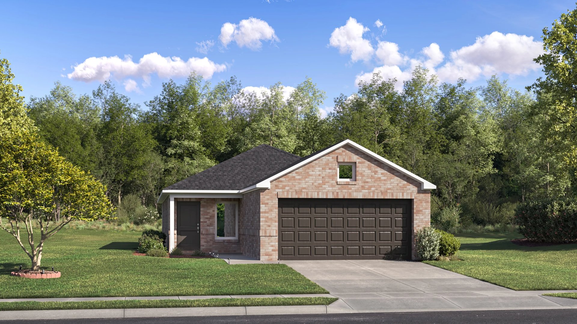 Home exterior render streetview (Idlewood at 2620 NW 203rd Street, Cottage Collection)
