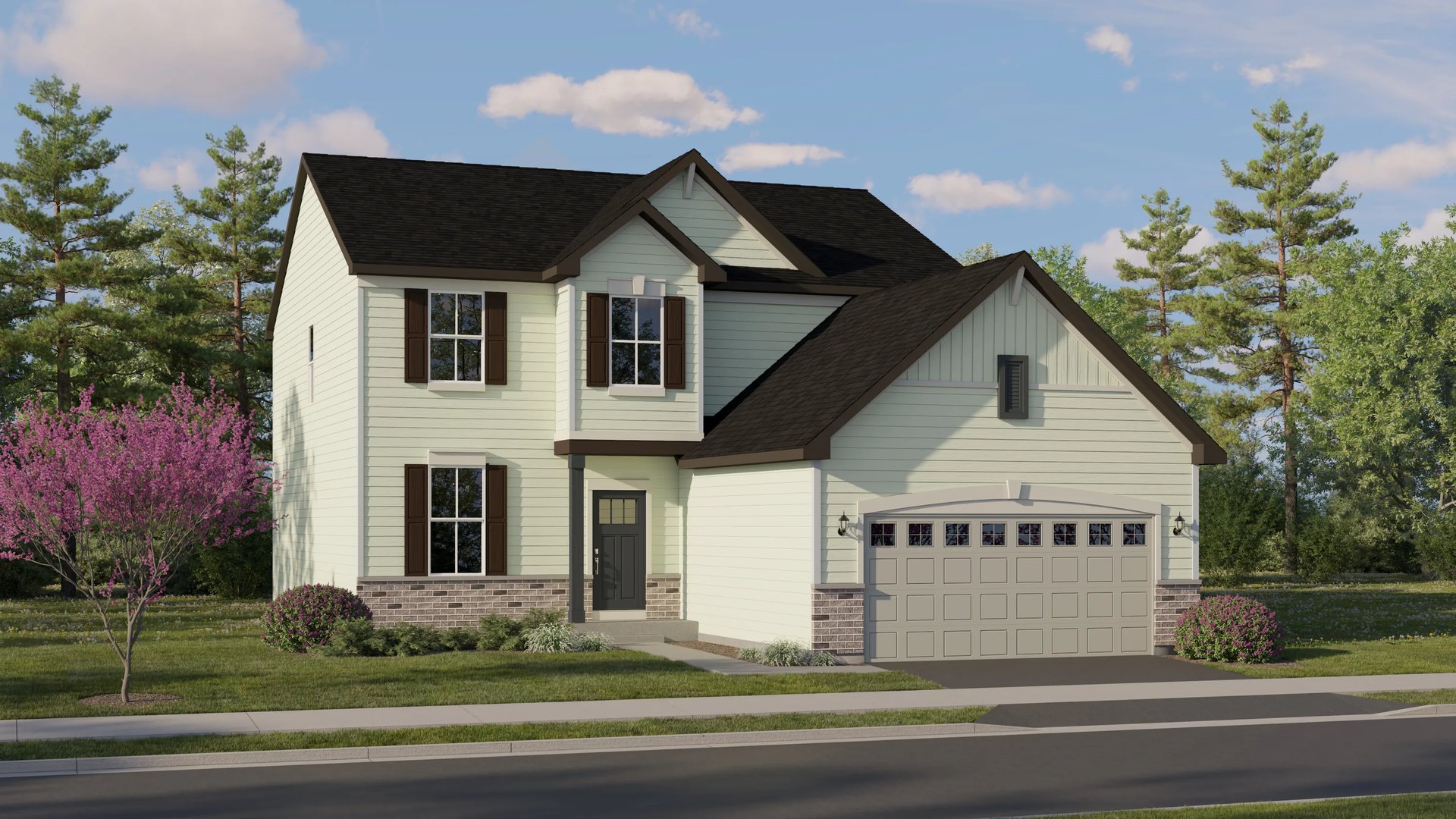 Home exterior render streetview (Brooklyn at 1241 Morris Way, Landmark Series)