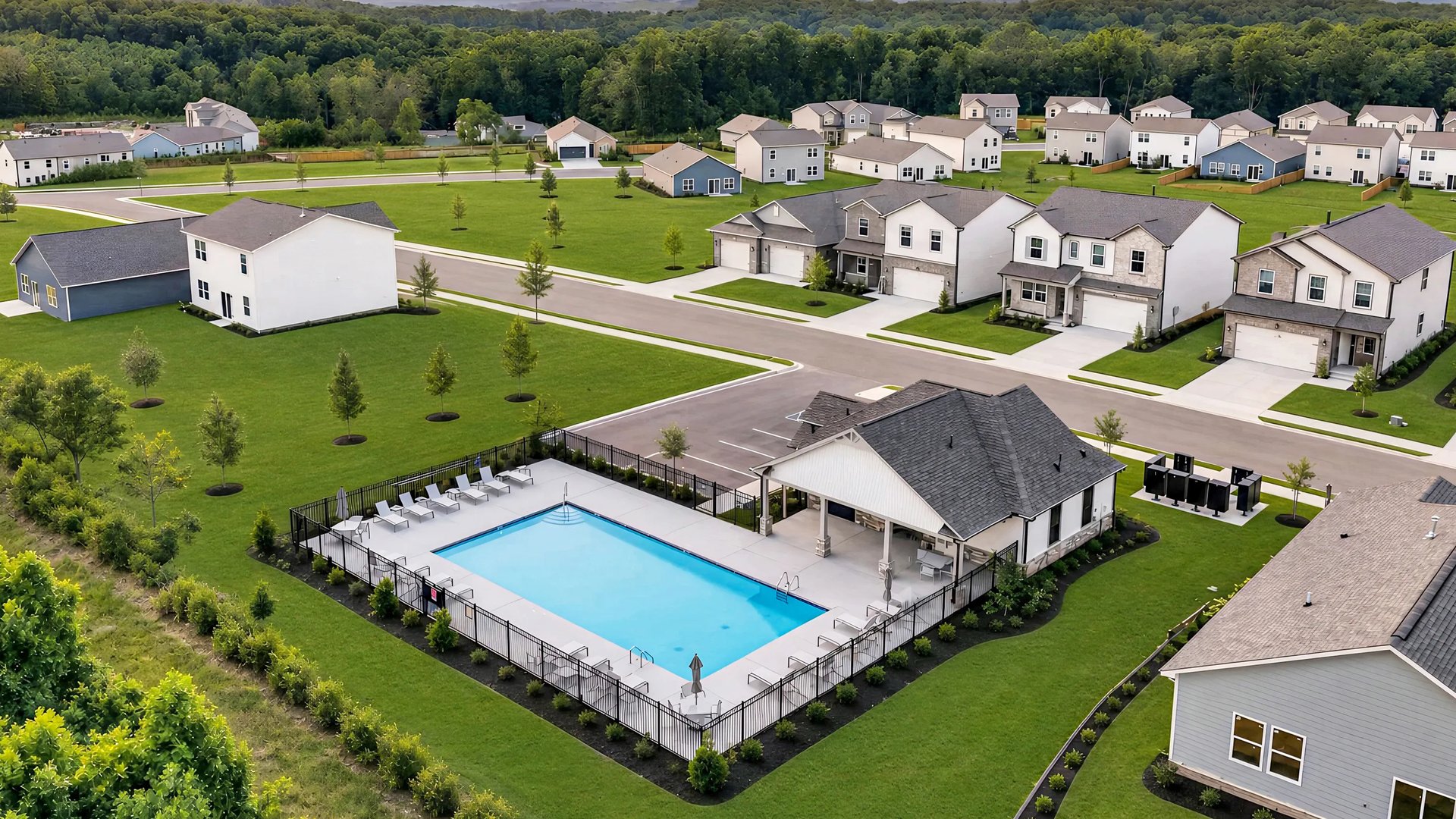 Aerial of swimming pool (Swimming Pool in Summit View)