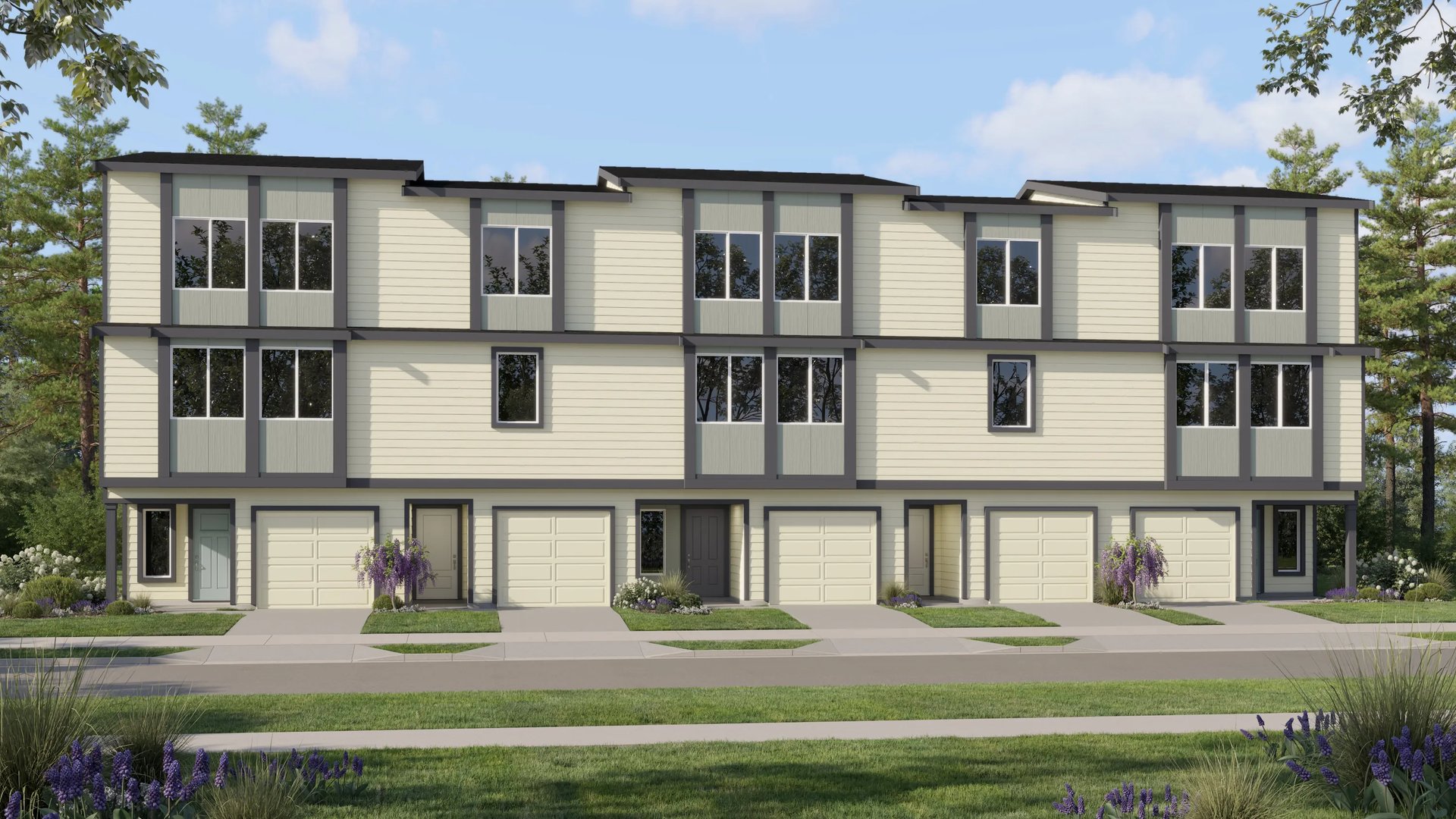 Home exterior render contemporary urban