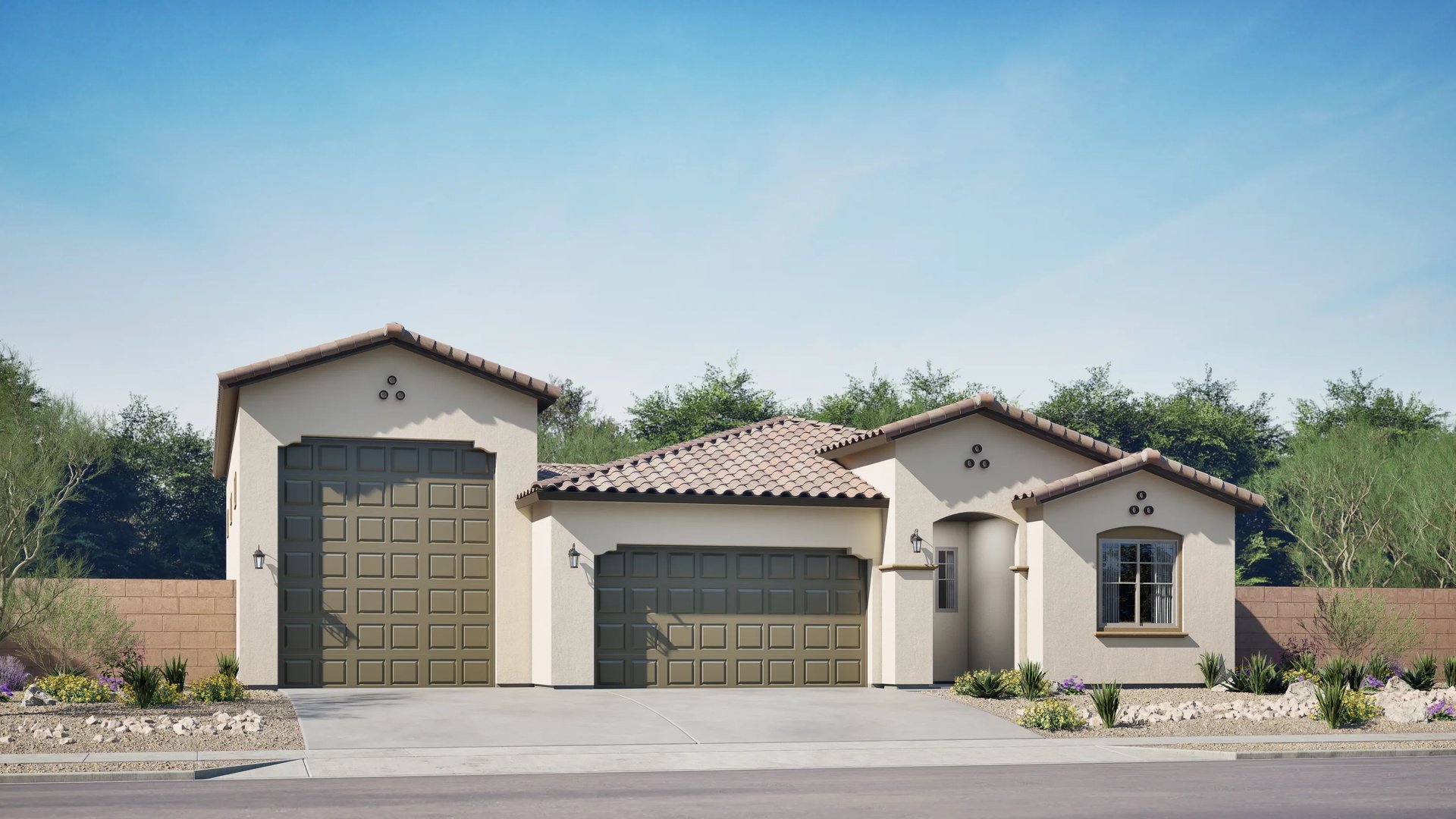 Home exterior render Spanish colonial
