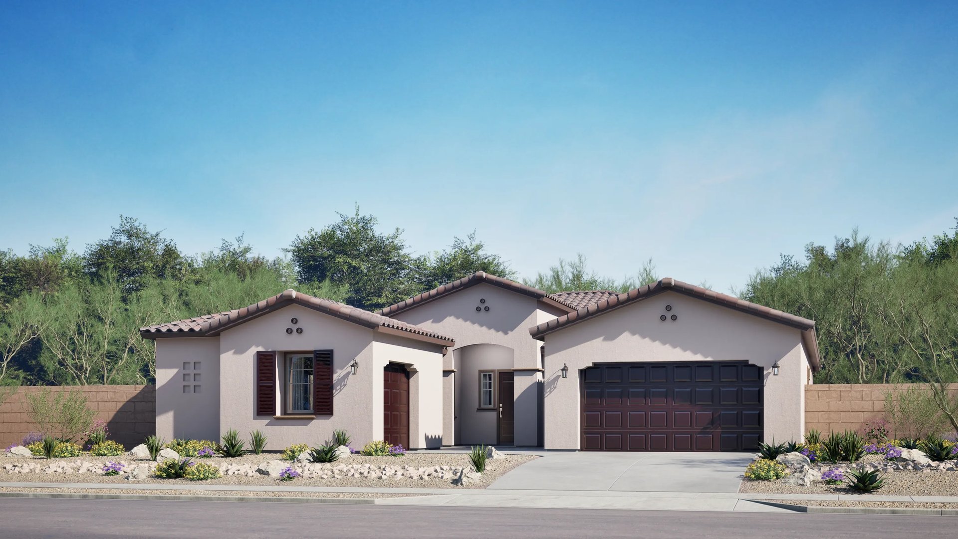 Home exterior render Spanish colonial