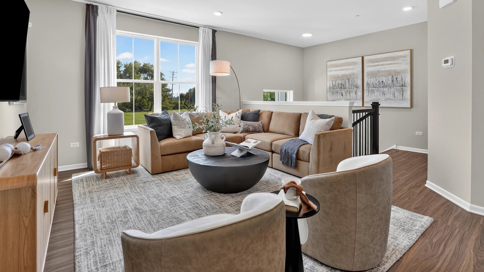 Close-up of family room furniture