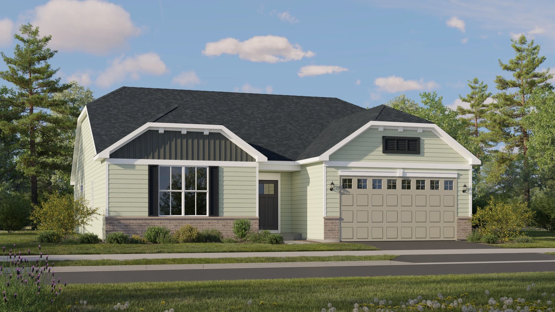 Home exterior render streetview (Siena at 1313 Freedom Road, Andare Series)