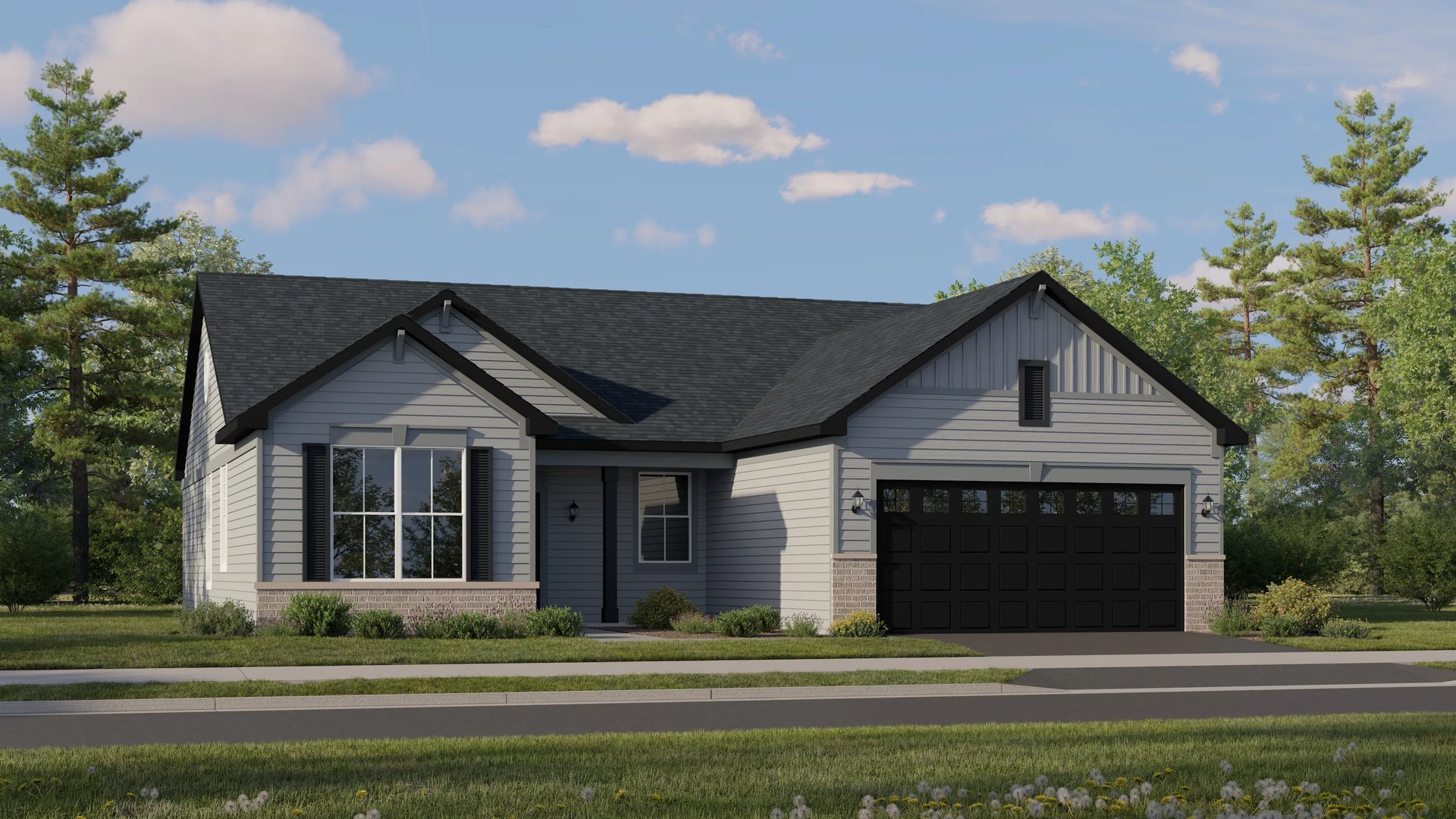 Home exterior render streetview (Rutherford at 1312 Freedom Road, Andare Series)