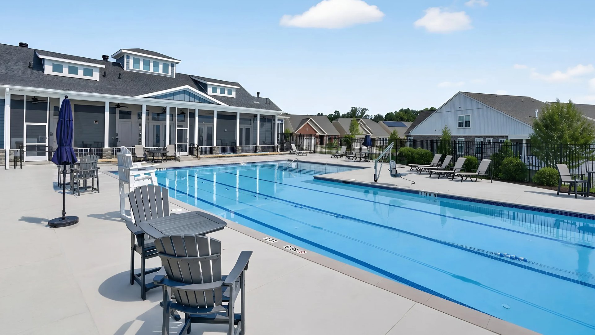 Swimming pool with lap lanes (Swimming Pool in Beechfield Manors | Active Adult 55+)