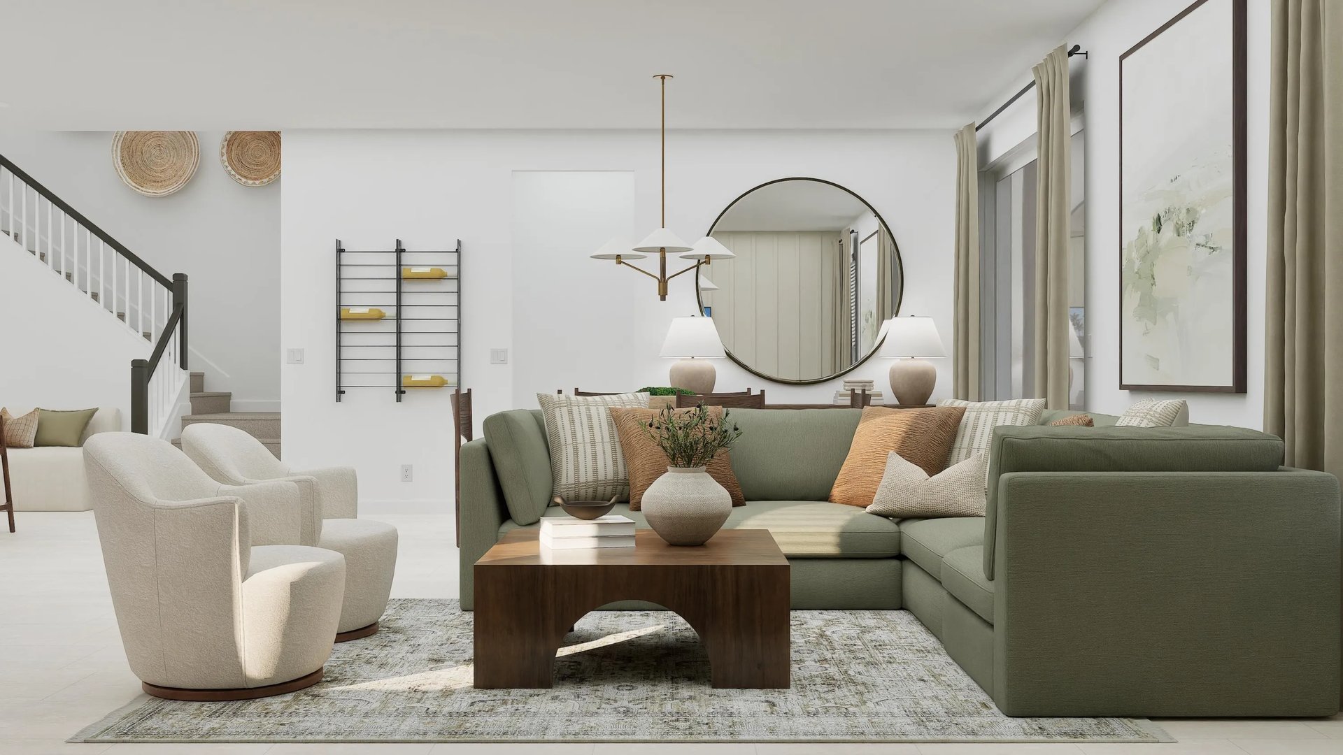 Family room with couch and furniture