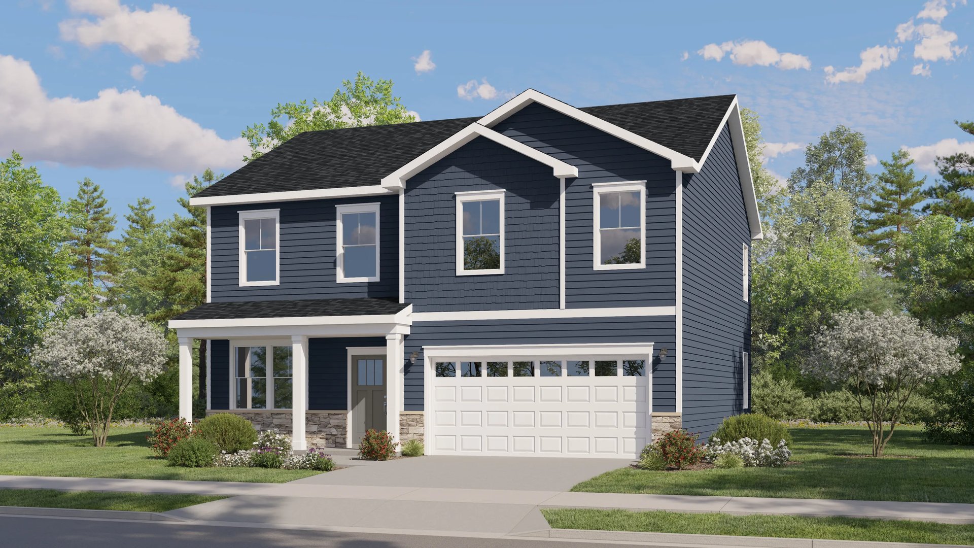 Craftsman with landscaping