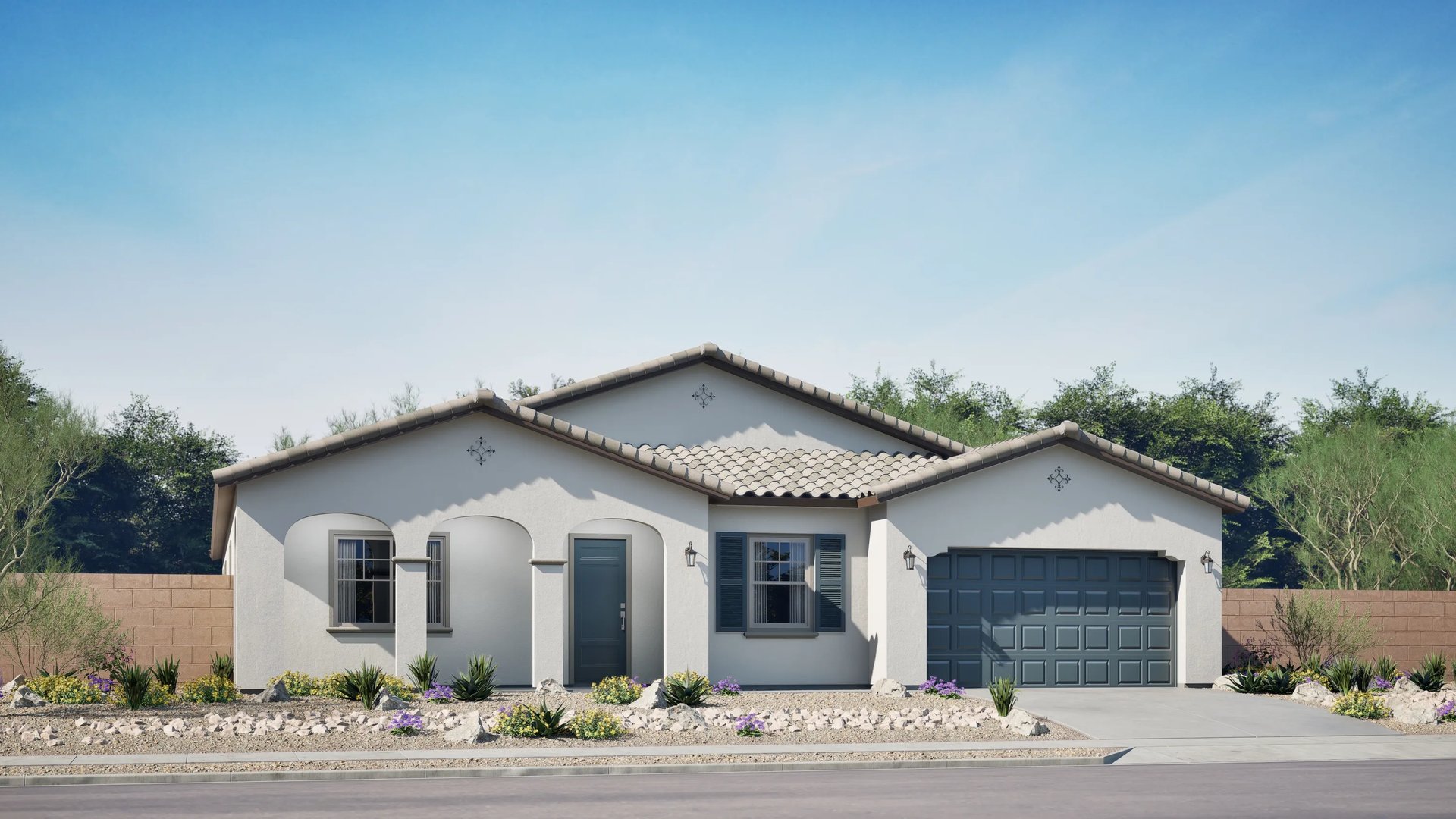 Home exterior render Spanish colonial