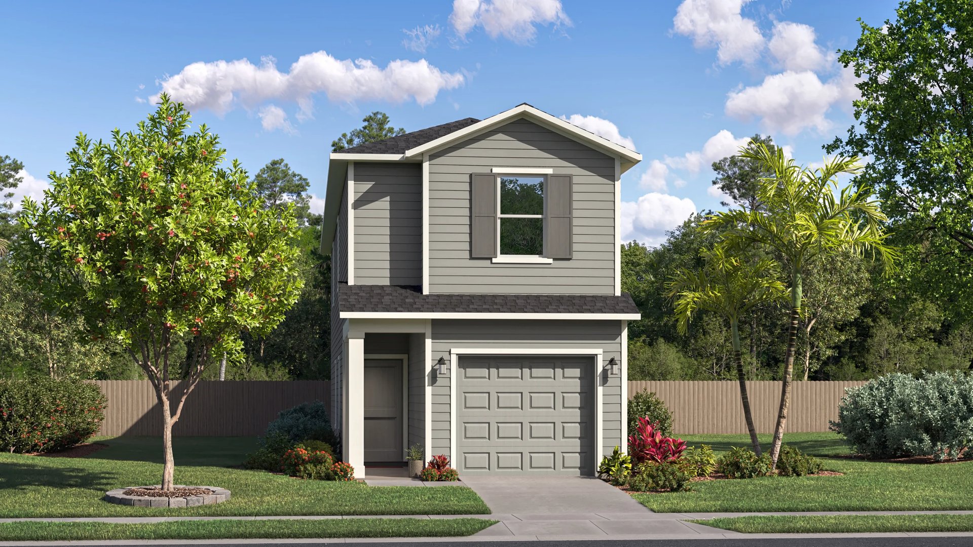 Exterior E with landscaping