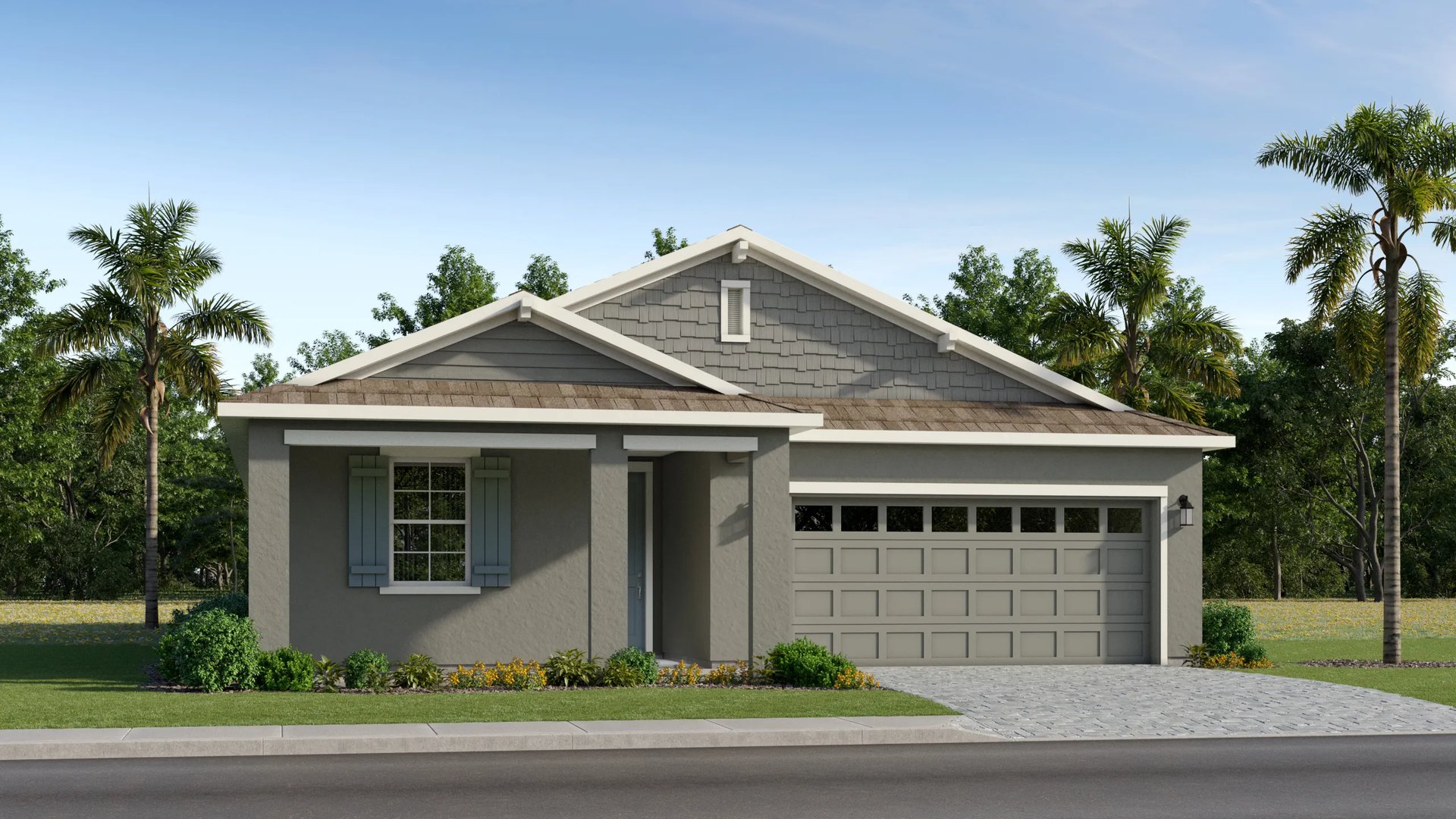 Home exterior render (Cedar Key at 4558 Live Oak TRL, Grand Oaks Manor 50s & 60s)