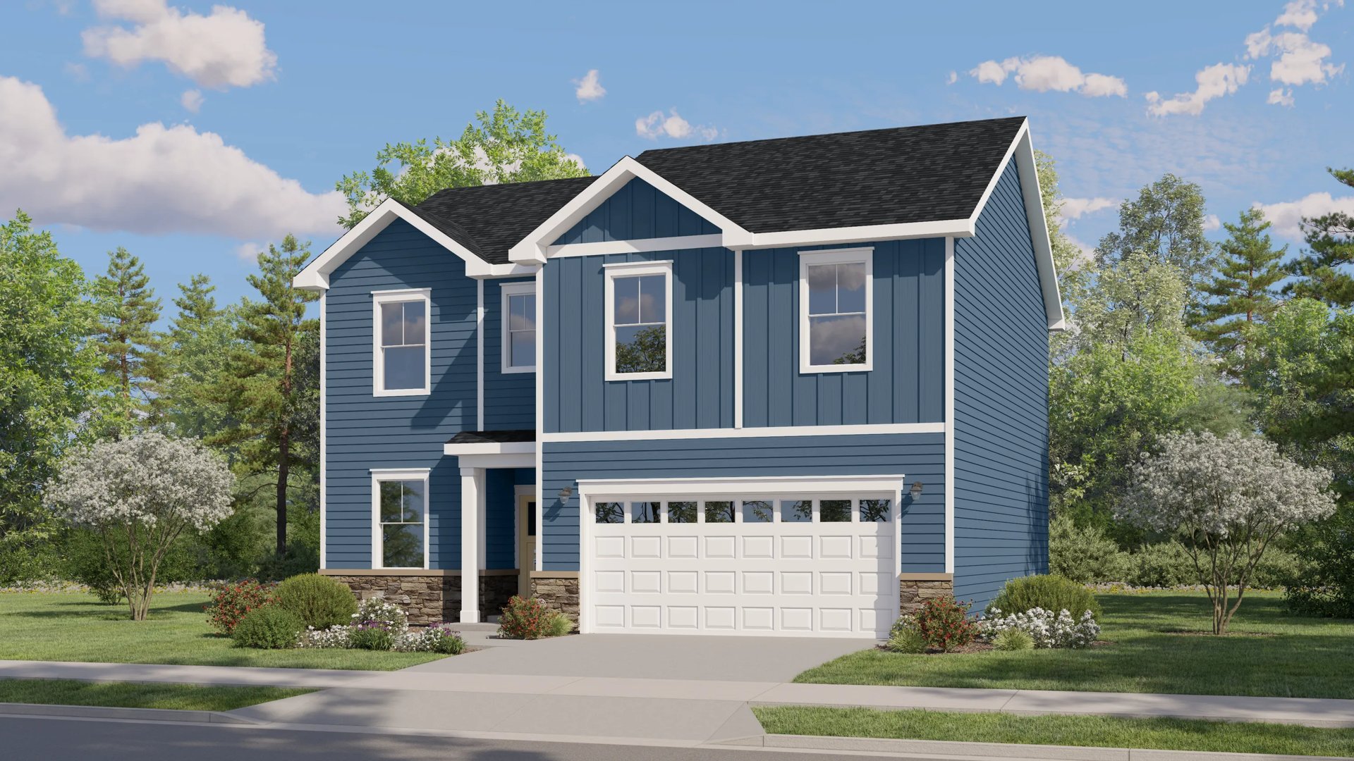 Craftsman with landscaping