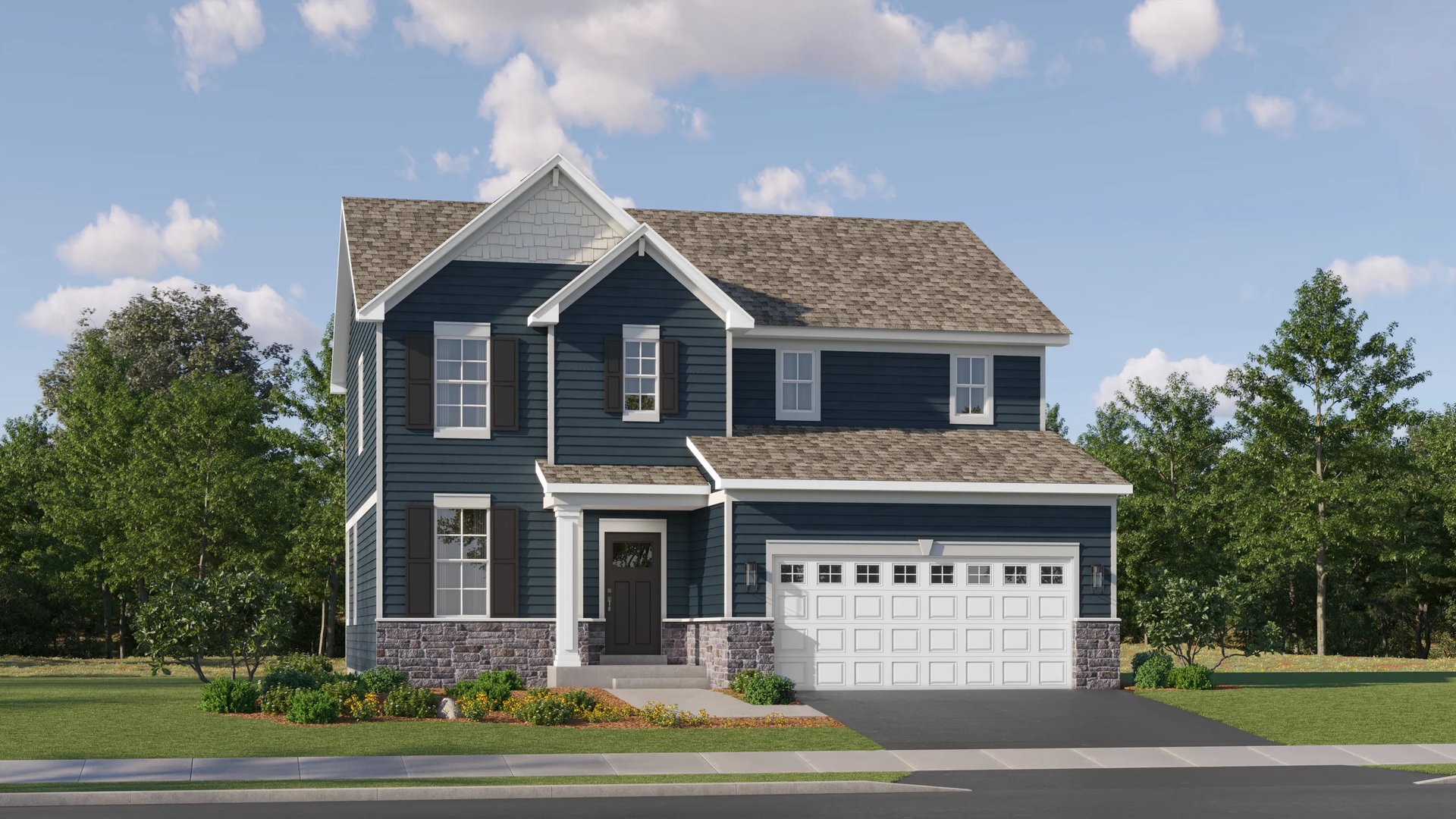 Exterior K with landscaping