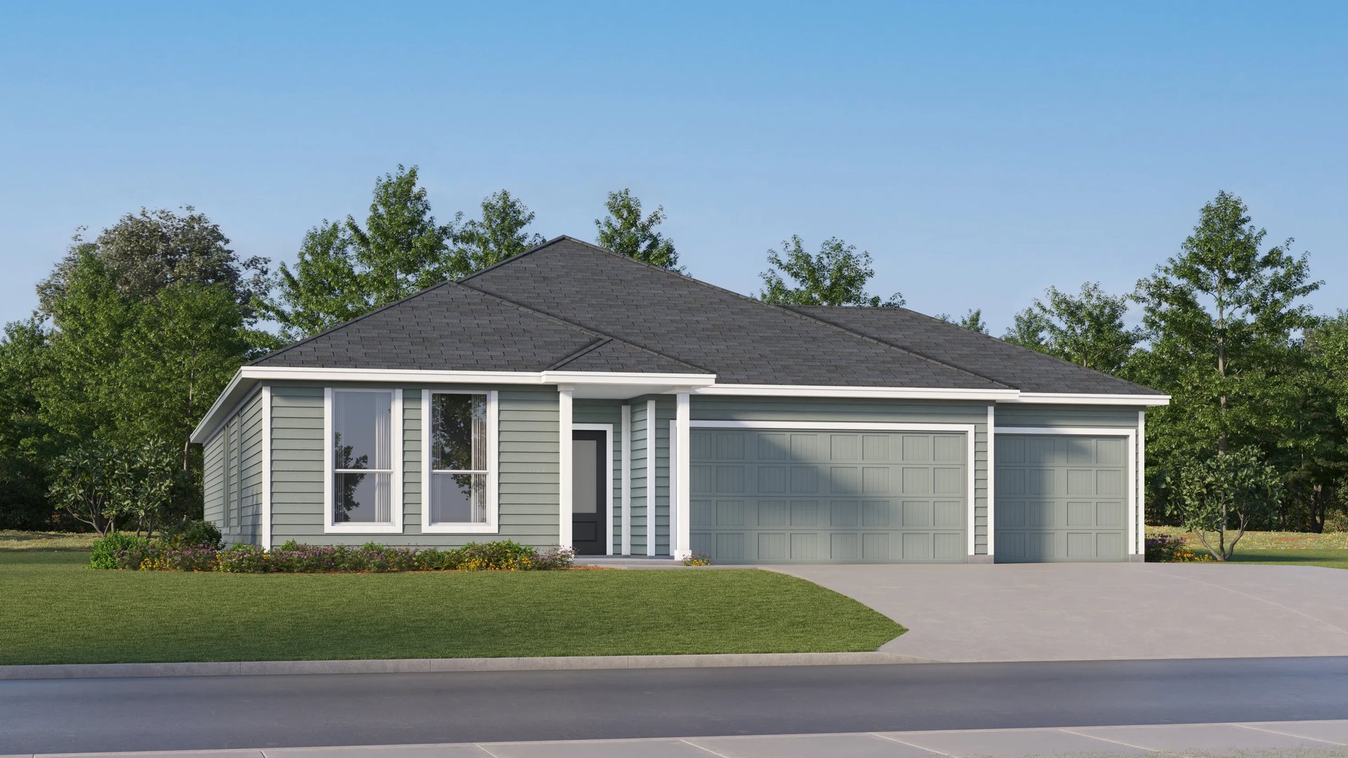 Exterior A with landscaping (Springsteen at 310 Heavenly Way, Classic 3-Car Collection)