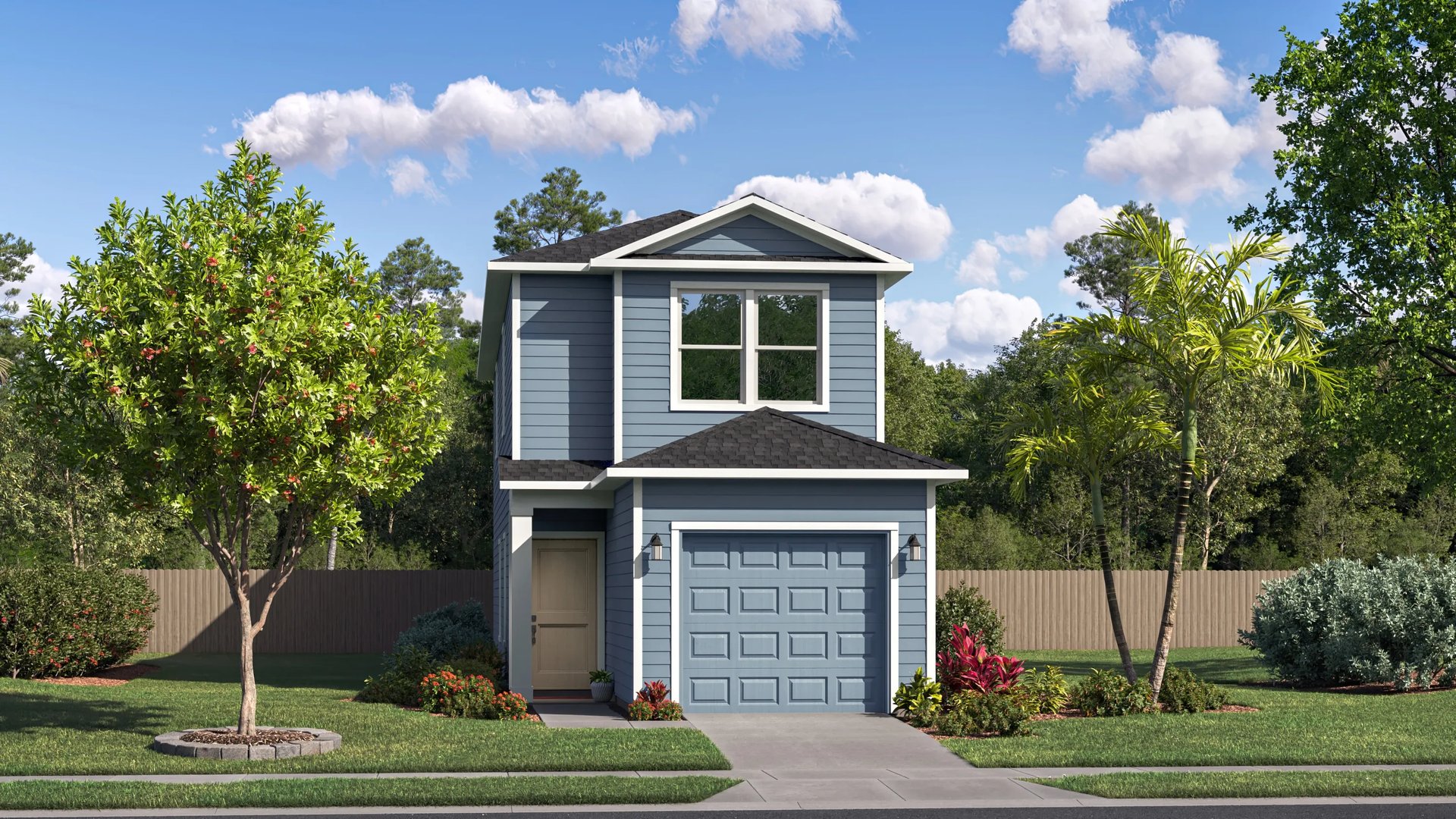 Exterior E with landscaping